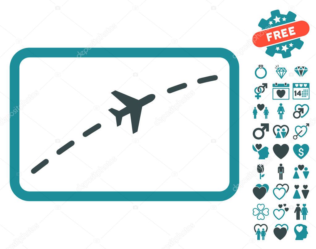 Plane Route Icon with Love Bonus