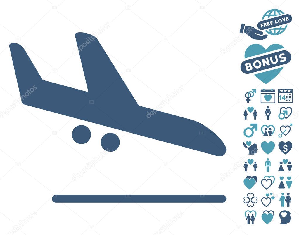 Aiplane Landing Icon with Valentine Bonus