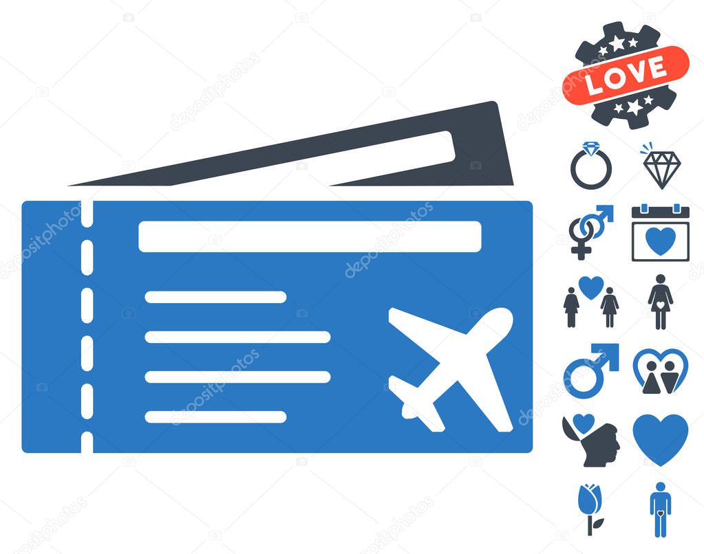 Airtickets Icon with Love Bonus