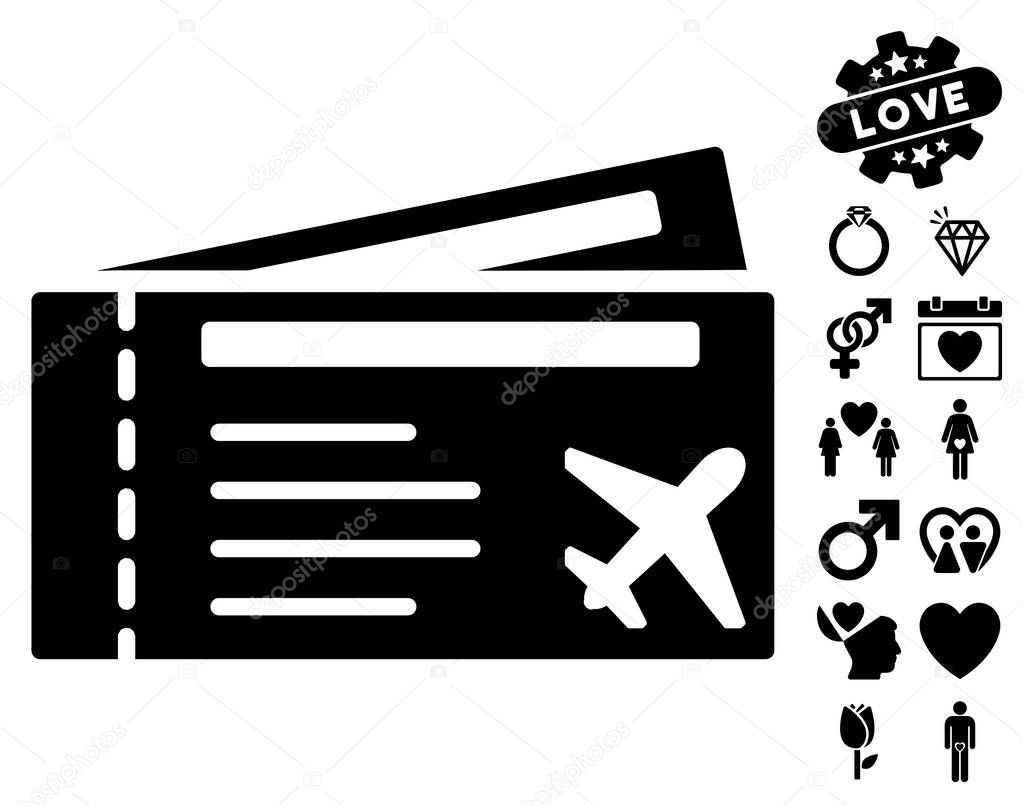 Airtickets Icon with Dating Bonus