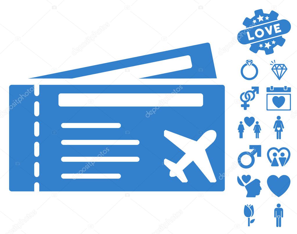 Airtickets Icon with Love Bonus