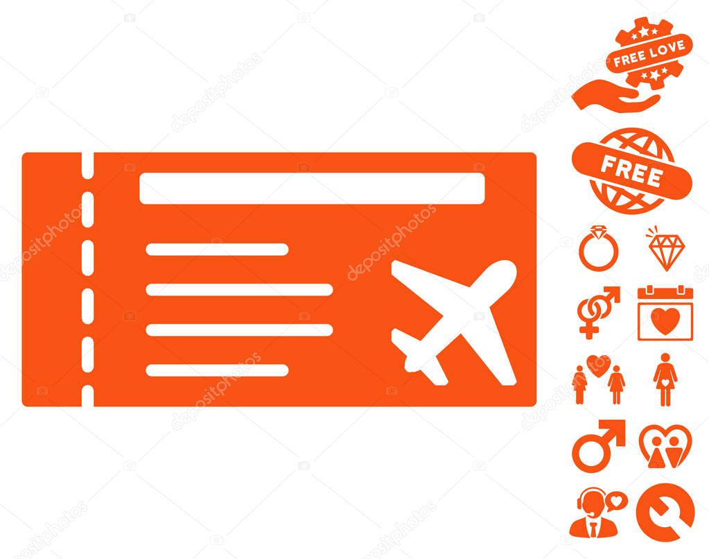 Airticket Icon with Valentine Bonus