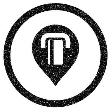 ATM harita işareti simgesi lastik damgası yuvarlak