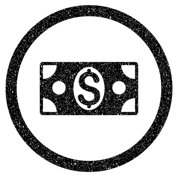 Banconota in dollari Icona arrotondata Timbro di gomma — Vettoriale Stock