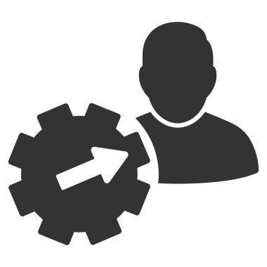 Kullanıcı entegrasyon API vites düz vektör simgesi