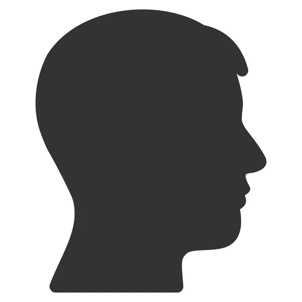 Hombre cabeza perfil plano vector icono — Archivo Imágenes Vectoriales