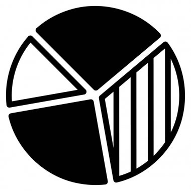 Pasta grafiği düz vektör simgesi