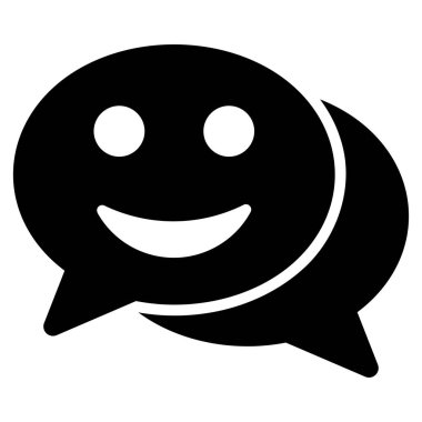 Mutlu sohbet düz vektör simgesi