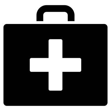 İlk yardım çantası düz vektör simgesi