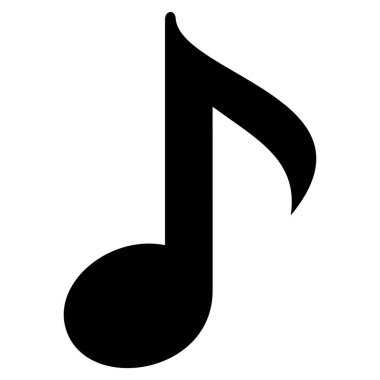 Müzik notu düz vektör simgesi
