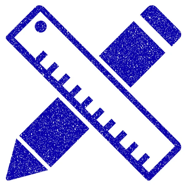Tužku a pravítko Design nástroje ikonu Grunge vodoznaku — Stockový vektor