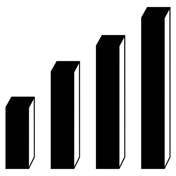 Graphique à barres 3D Icône vectorielle plate — Image vectorielle