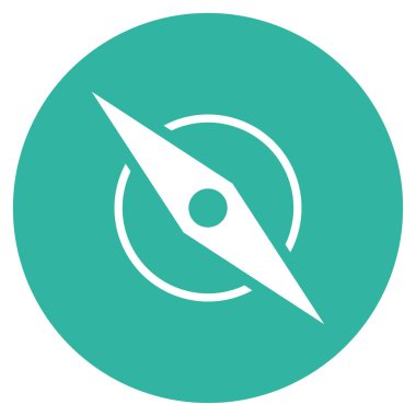 pusula düz vektör simgesi