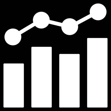 İstatistik grafikleri düz vektör simgesi