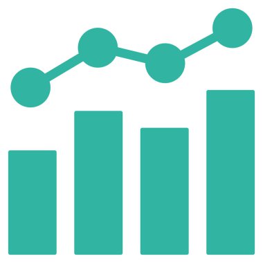 İstatistik grafikleri düz vektör simgesi