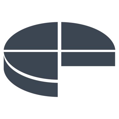 3D pasta grafiği düz vektör simgesi