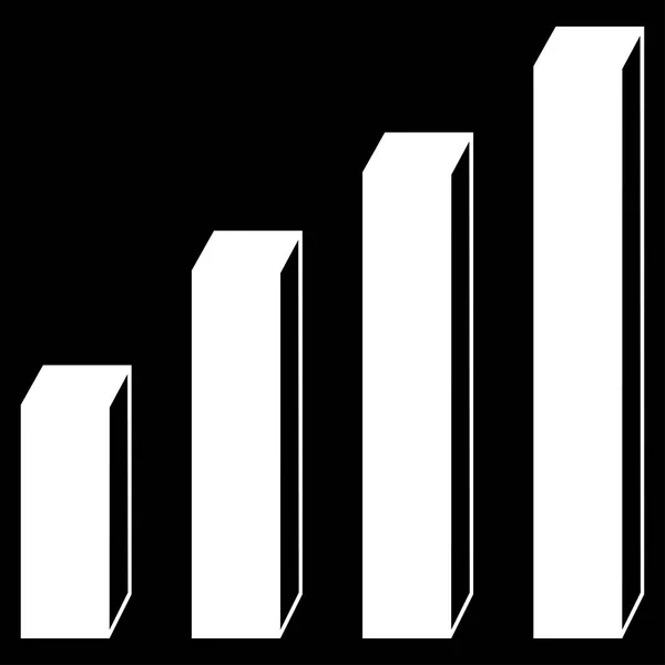 3 d 棒グラフ フラット ベクトル アイコン — ストックベクタ