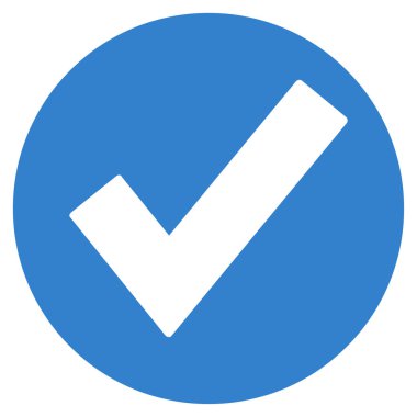 Tamam düz vektör simgesi