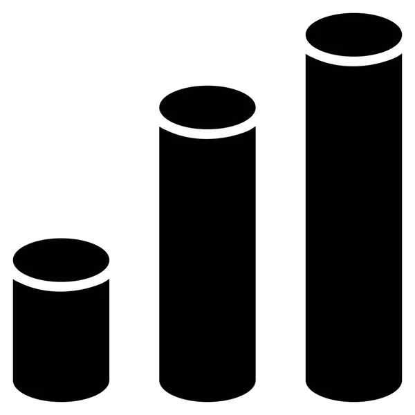 Gráfico de barras Cilindros Flat Vector Icon —  Vetores de Stock