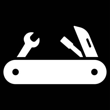 Çok araçları bıçak düz vektör simgesi