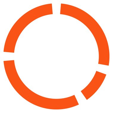 Yuvarlak diyagramı düz vektör simgesi