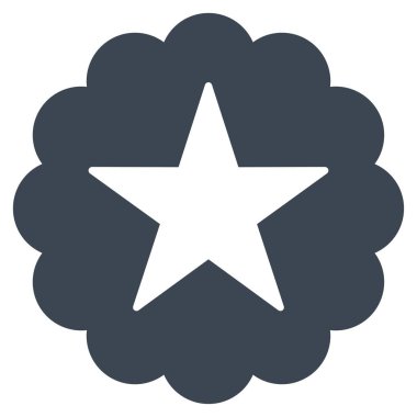 Yıldız kalite etiketi düz vektör simgesi