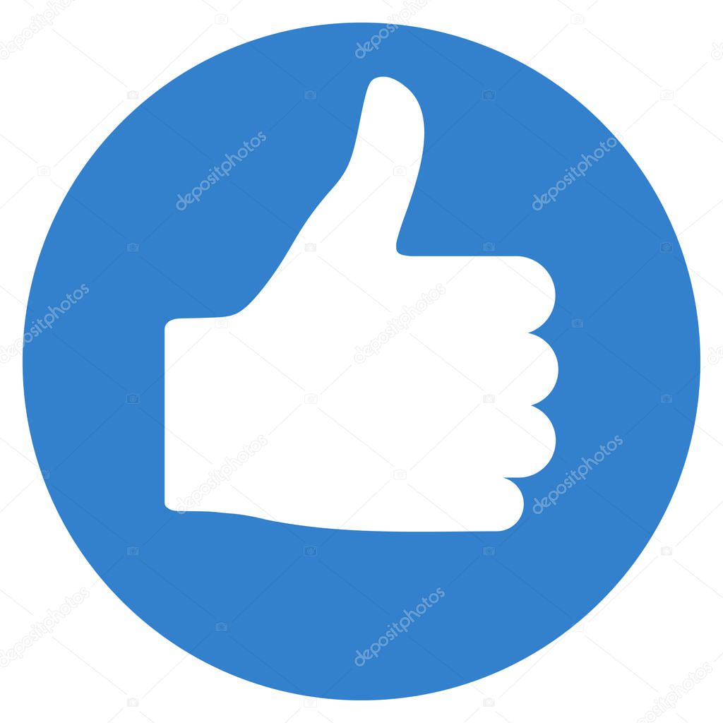 Thumb Up Flat Vector Icon