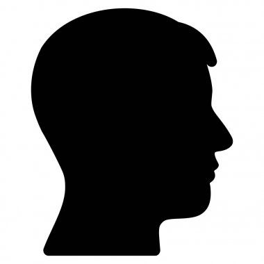 Adam kafa düz vektör simge profil