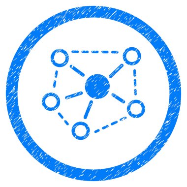Molekül bağlantılar grenli simgesi yuvarlak