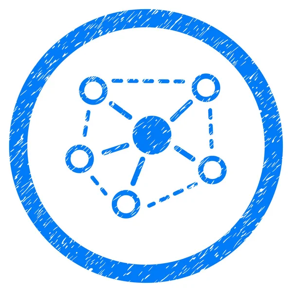 Collegamenti molecolari Icona granulosa arrotondata — Vettoriale Stock