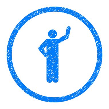 Güvence kişi poz grenli simgesi yuvarlak