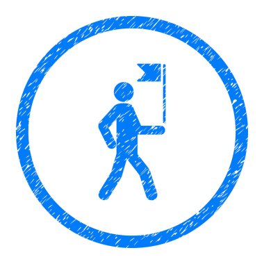 Grenli simge Kılavuzu bayrağı ile yuvarlak