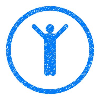 Mutlu bir insan poz grenli simgesi yuvarlak