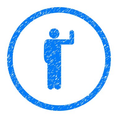 Kişi poz grenli simgesi yuvarlak oy