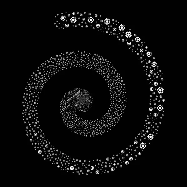 Cogwheel Fireworks Spiral — Stock Vector