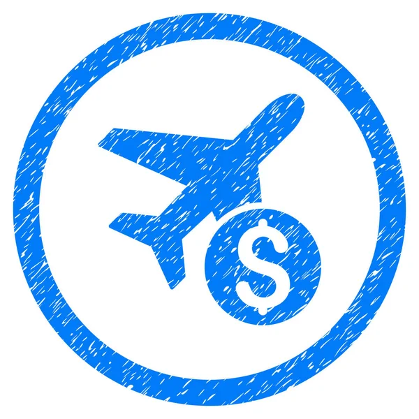 Precio del avión redondeado Grainy Icon — Vector de stock