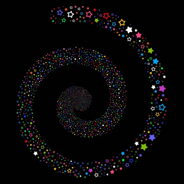 Décoration Étoiles Feux d'artifice Spirale — Image vectorielle