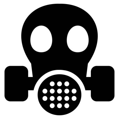 Gaz maskesi düz vektör simgesi