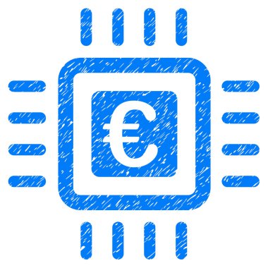 Euro işlemci simgesi Grunge filigran