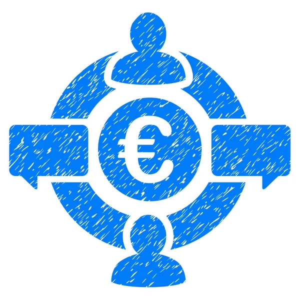 Euro Social Network Icon Grunge Watermark — Stock Vector