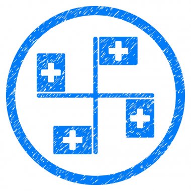 Hastane bayrakları grenli simgesi yuvarlak