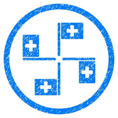 Hastane bayrakları grenli simgesi yuvarlak