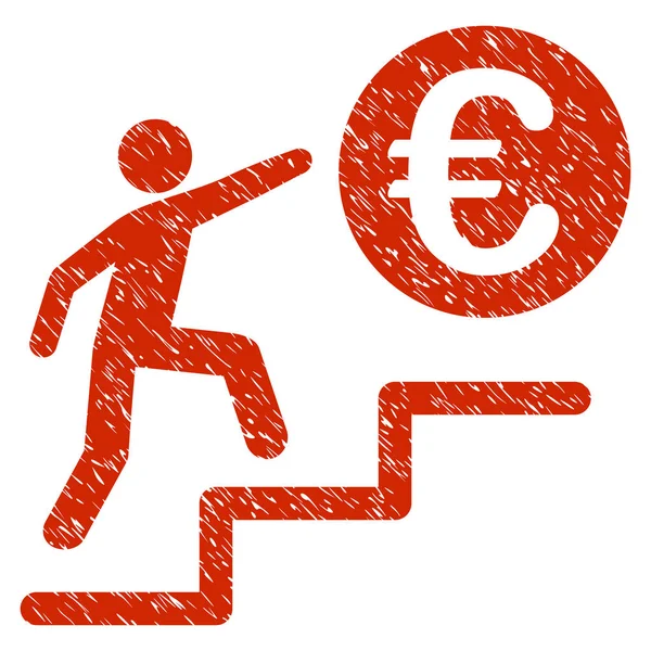 Euro Business kroky ikona Grunge vodoznak — Stockový vektor