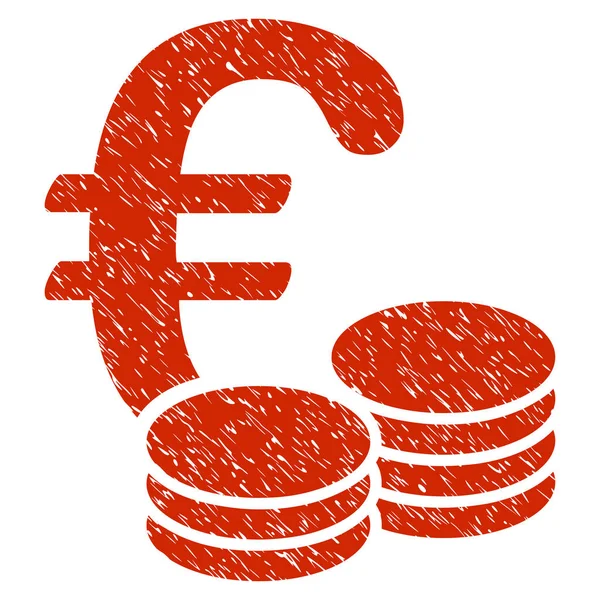 Euro munten pictogram Grunge watermerk — Stockvector