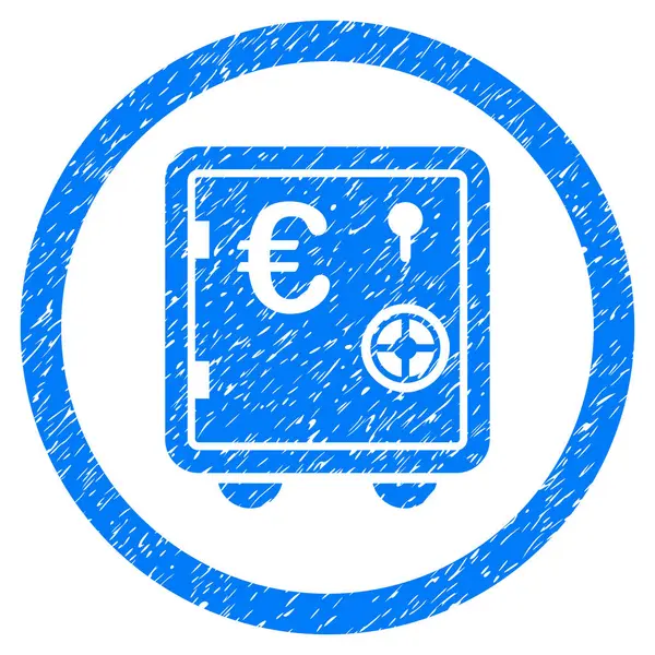Euro veilige afgeronde pictogram Rubberstempel — Stockvector