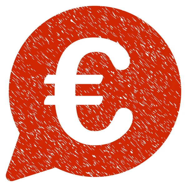 Euro Message Bubble Icon Grunge Watermark — Stock Vector