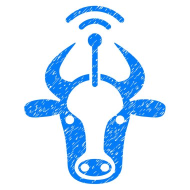 İnek radyo vericisi simgesi Grunge filigran