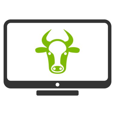 Sığır monitör düz vektör simgesi