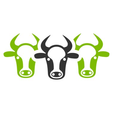 Sığır düz vektör simgesi