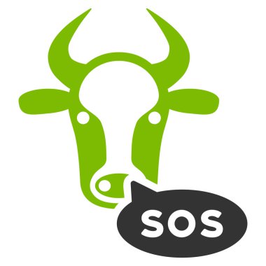 İnek Sos ileti düz vektör simgesi